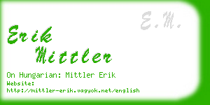 erik mittler business card
